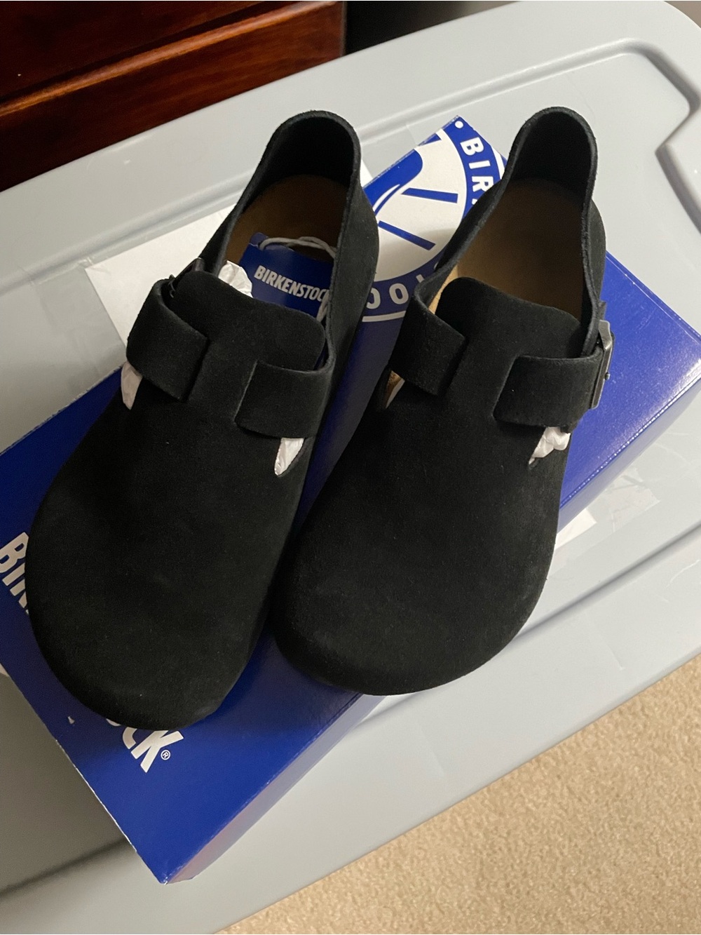 Birkenstock Womens Black Suede London Clog size 37R